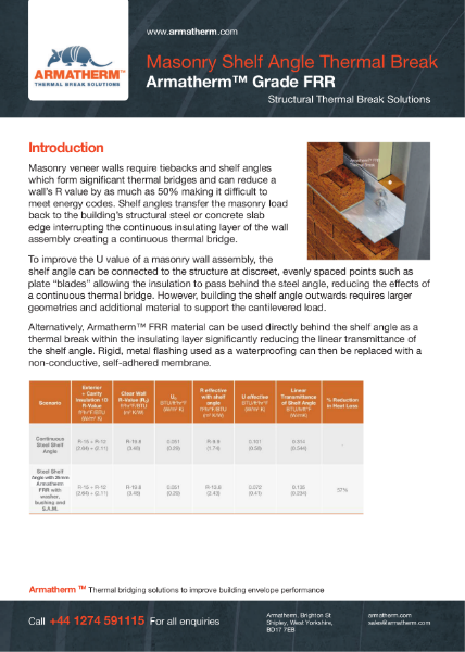 Masonry Shelf Angle Thermal Break - Armatherm