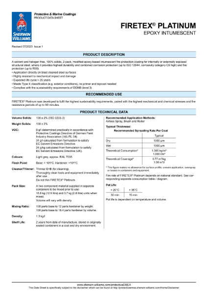 FIRETEX™ Platinum Product Data Sheet