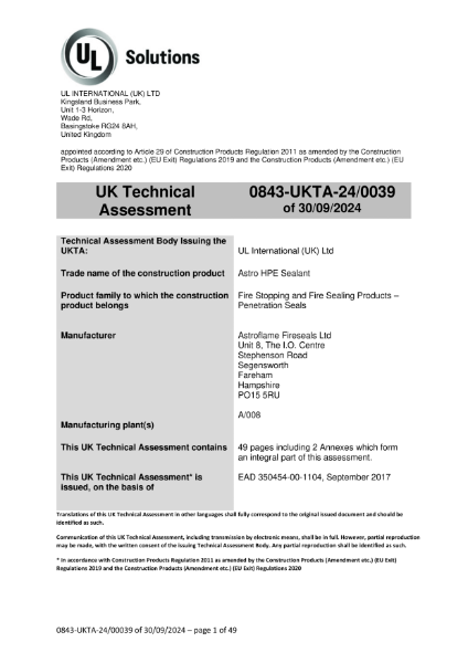 Astro HPE Sealant (UKTA)