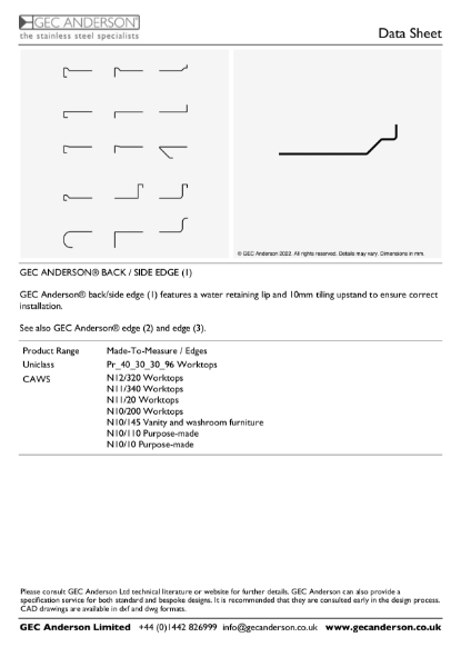 GEC Anderson Data Sheet - Edge 1