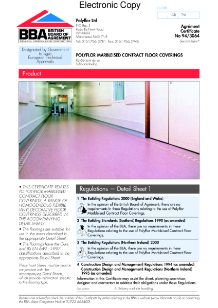 94/3064 Polyflor marbleised contract floorcoverings