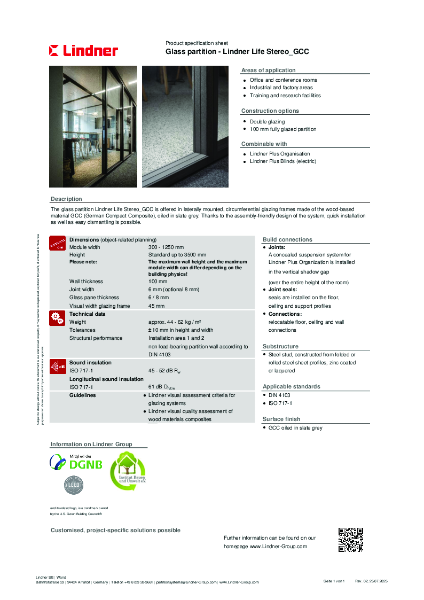 Lindner Life Stereo_GCC - Data sheet