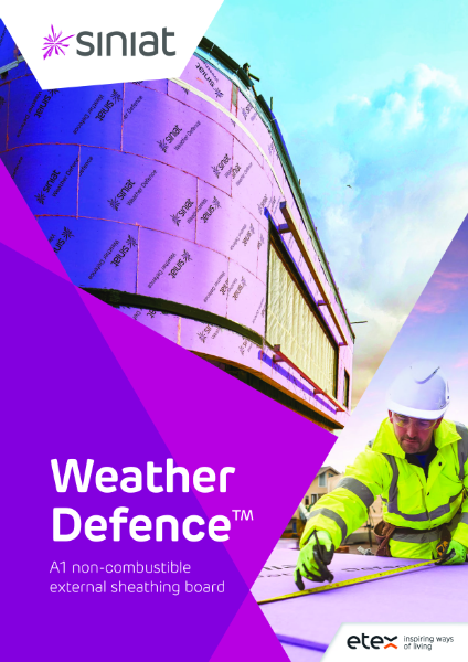 Siniat Weather Defence™  Brochure - The revolutionary external sheathing board with superior weather protection.