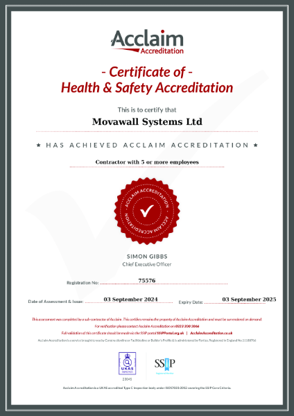 Movawall Systems Ltd - SSIP Acclaim