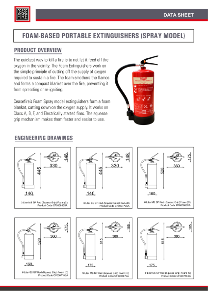 Foam Portable & Wheeled Extinguishers (Spray Model) | NBS Source