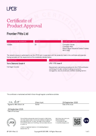 Terra Diamond Turnstile Certificate: LPS1175 E1, D10, C5