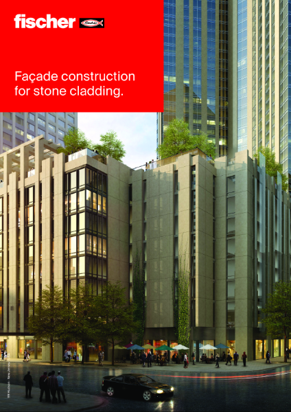 Façade construction  for stone cladding
