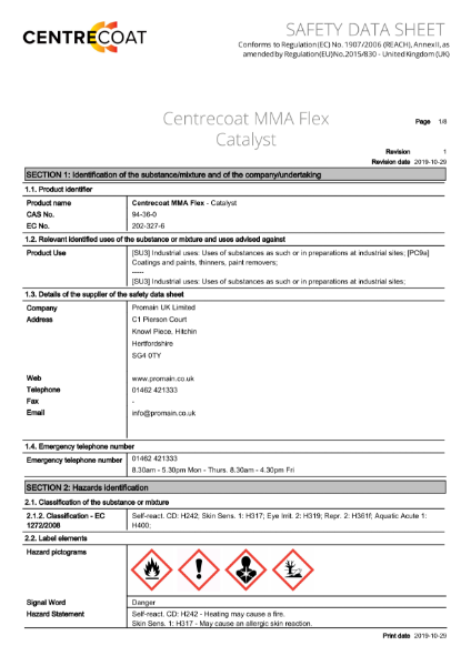 Centrecoat MMA Flex - Safety Data Sheet Part B
