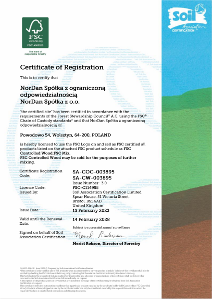 FSC Certificate NorDan Poland