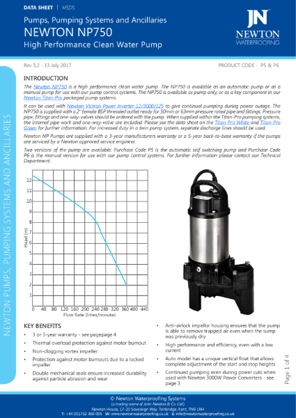 Newton NP750 Pump