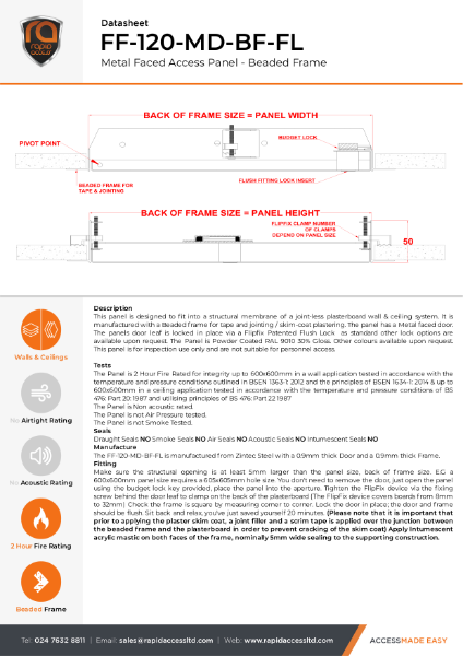 Datasheet - Flipfix Two Hour Fire Rated Beaded Frame