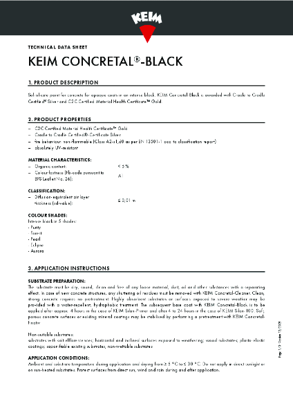 Keim Concretal Black Technical Data Sheet