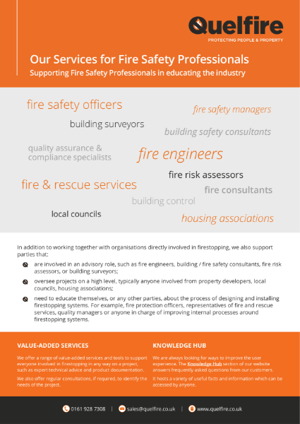 Our Services to Fire Safety Professionals
