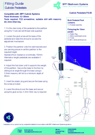 FG-05 BPF Pedestals Fitting Guide | BPF Washroom Systems | NBS Source