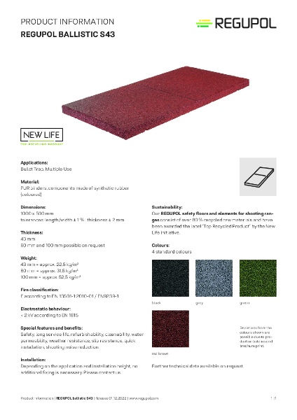REGUPOL Ballistic S43 Product Description
