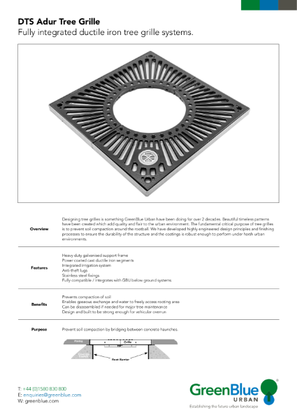 GBU DTS Adur Tree Grille Datasheet