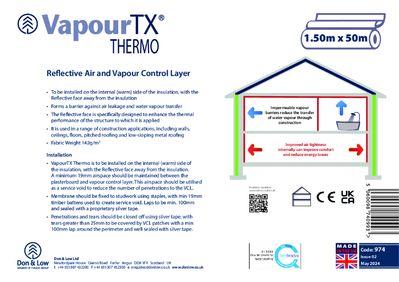 Vapour TX Thermo Roll Insert 1.5 x 100m 974 Issue 2 May 24