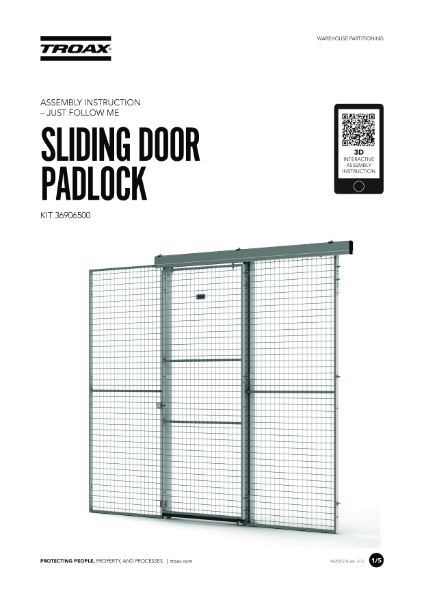 Mesh Warehouse Partition - sliding door padlock