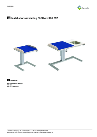 Installationsanvisning - Sktbord Kid 332