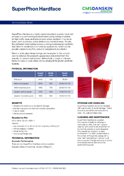 CMS Danskin Acoustics SuperPhon Hardface - TDS issue 8 11 2025