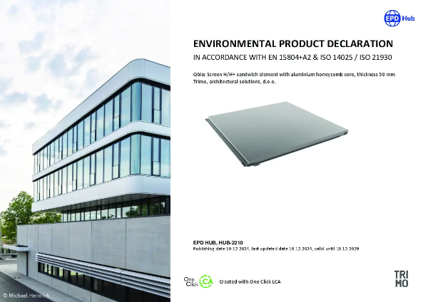 EPD Qbiss Screen H_H+ 50 - production SLO