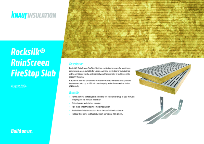 Knauf Insulation Rocksilk® RainScreen FireStop Slab - Product Datasheet