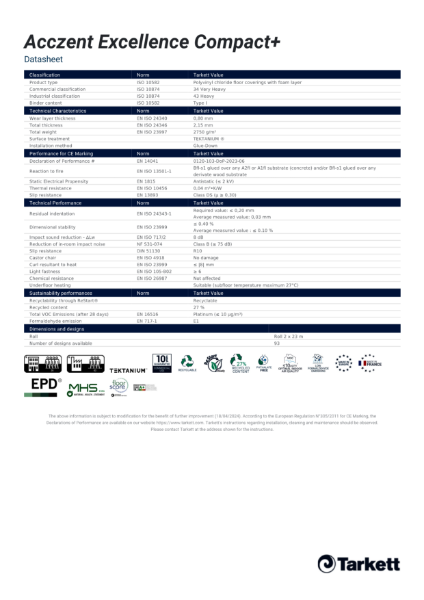 TDS - Acczent Excellence Compact+