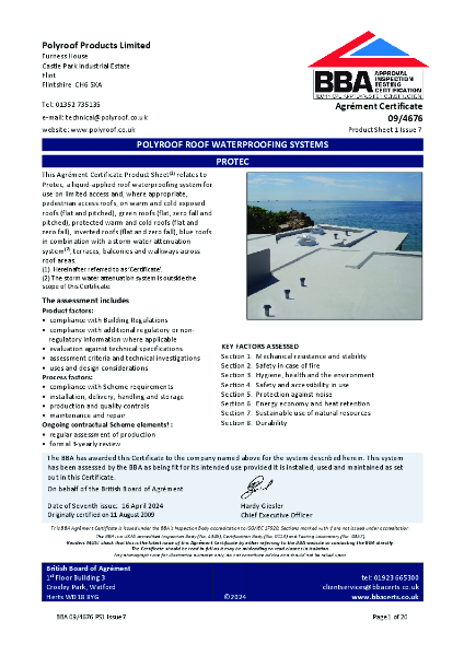 BBA Agrément Certificate