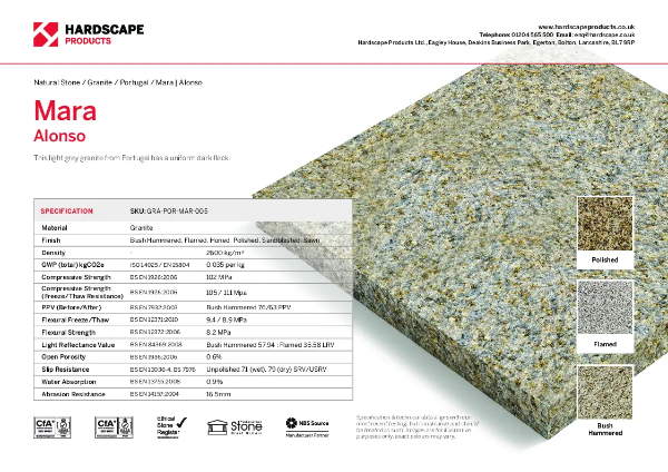 Mara Alonso Hardscape Datasheet