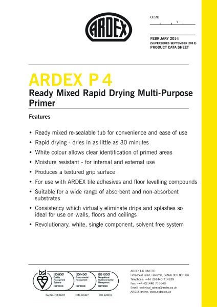 ARDEX P 4 Datasheet
