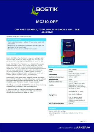 Bostik MC310 Technical Data Sheet