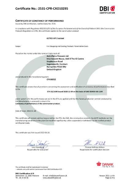 Astro HPE Sealant CE (CoC)