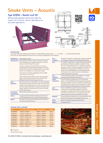 Smoke Vent - TYPE ACDSH Acoustical Smoke Vent