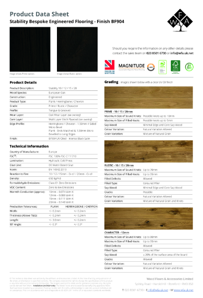 BF904 Magnitude Data Sheet