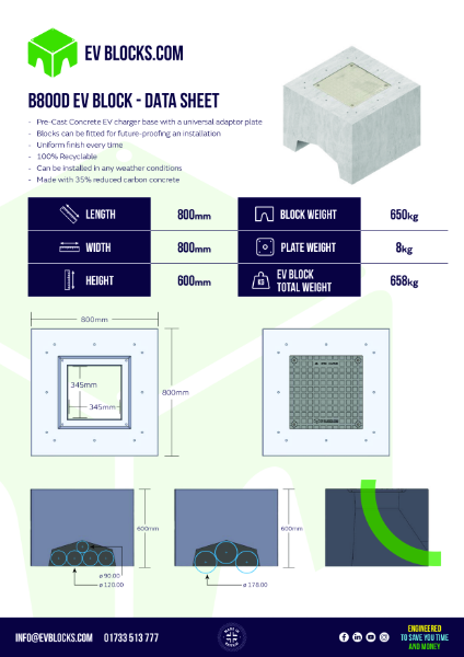 Universal EV Charger Foundation for Rapid DC EV Chargers - Data Sheet