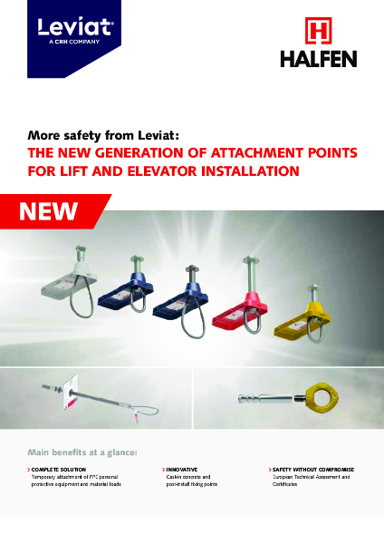 Halfen Attachment Points for Lift and Elevator Installation Product Brochure