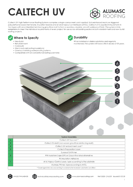 Caltech UV Liquid Roofing Data Sheet