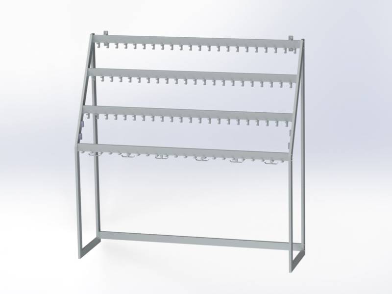 FS704L Multi-Level Coat & Bag Rail - Free Standing Coat Rails 