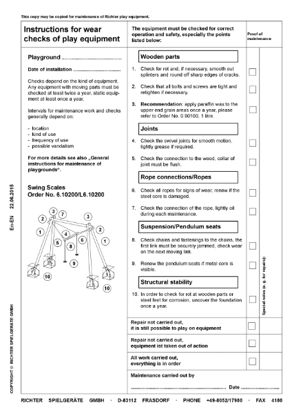 L6.10200 - Swing-Scales - Maintenance Instructions