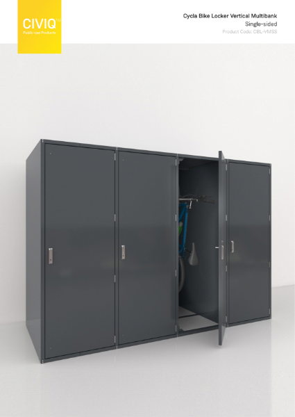 Cycla Bike Locker Vertical Multibank Single-Sided