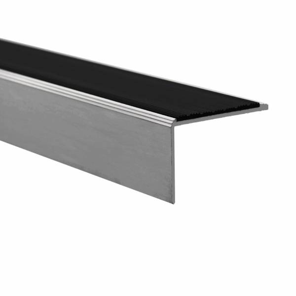 3.5 mm Gauge, 2.5 mm back edge,  Aluminium Stair Nosings with PVC, Aluminium or Markagrip Gritted Inserts - Aluminium Stair Nosings