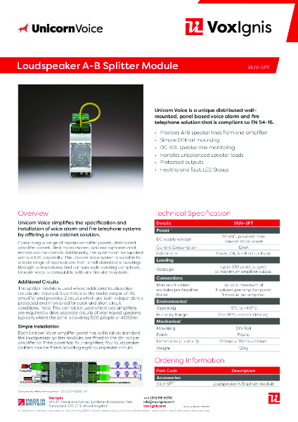 ViUV-SPT Datasheet