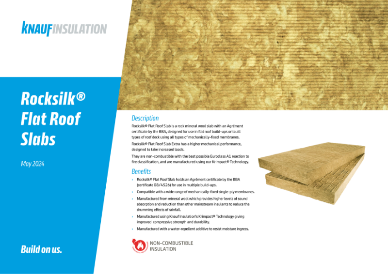 Knauf Insulation Rocksilk® Flat Roof Slabs - Product Datasheet