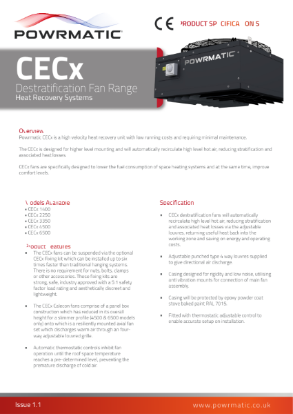 CECx Product Specification Sheet