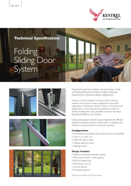 Datasheet Kestrel Folding Sliding Door System