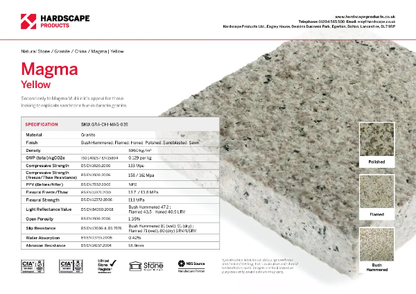 Magma Yellow Hardscape Datasheet