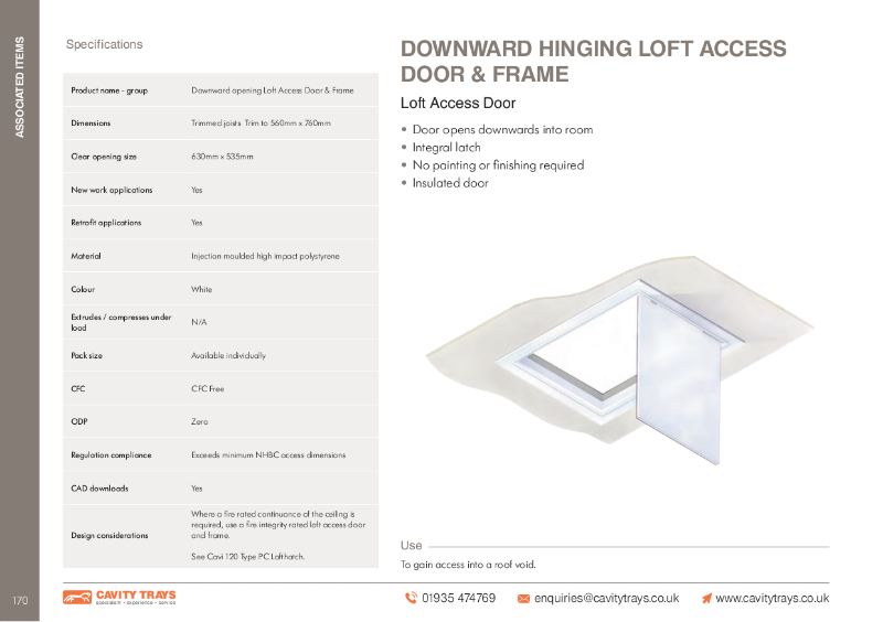 Loft Access Door hinged drop down