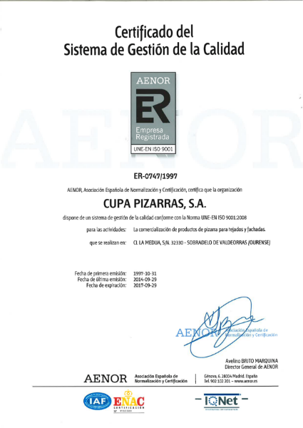 ISO 9001:2008 Certificate