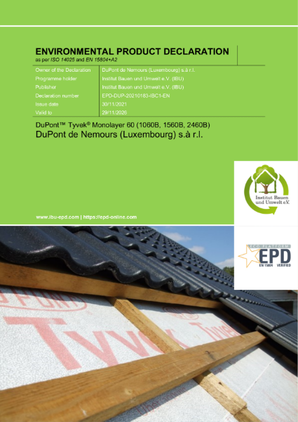 EPD - Tyvek® Monolayer 60 (1060B, 1560B, 2460B) 