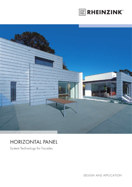 Rheinzink Horizontal Panel System technology for façades, our zinc panel system in a horizontal format.